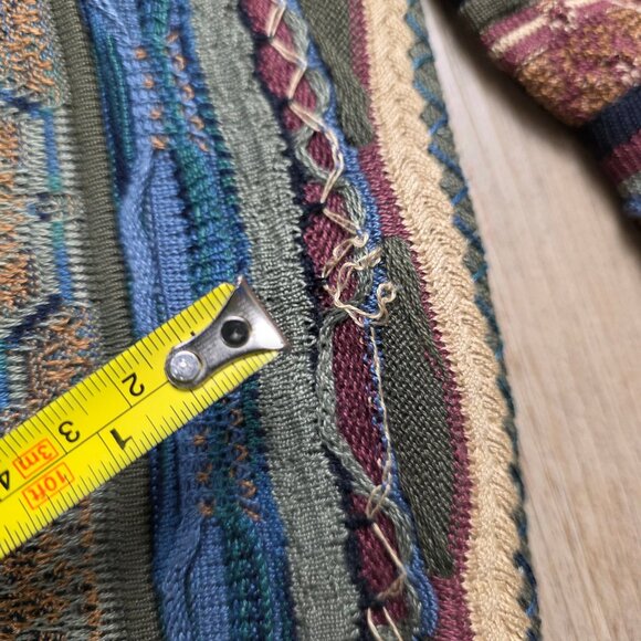 Tundra Men's Vintage Knit Coogi Style Crewneck Sweater Textured L 90s - Picture 9 of 14